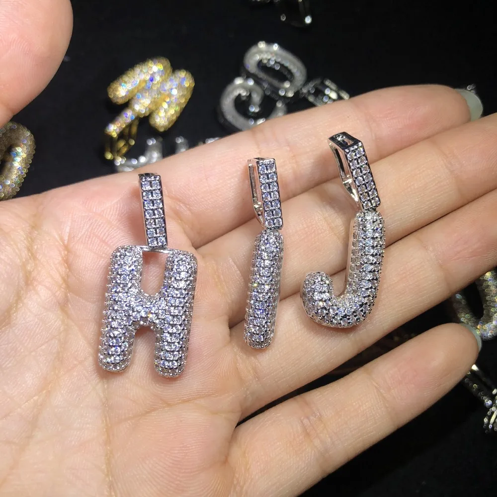 2018 хип-хоп iced out bling AAA циркон кулон из букв ожерелья моды новое ожерелье Для