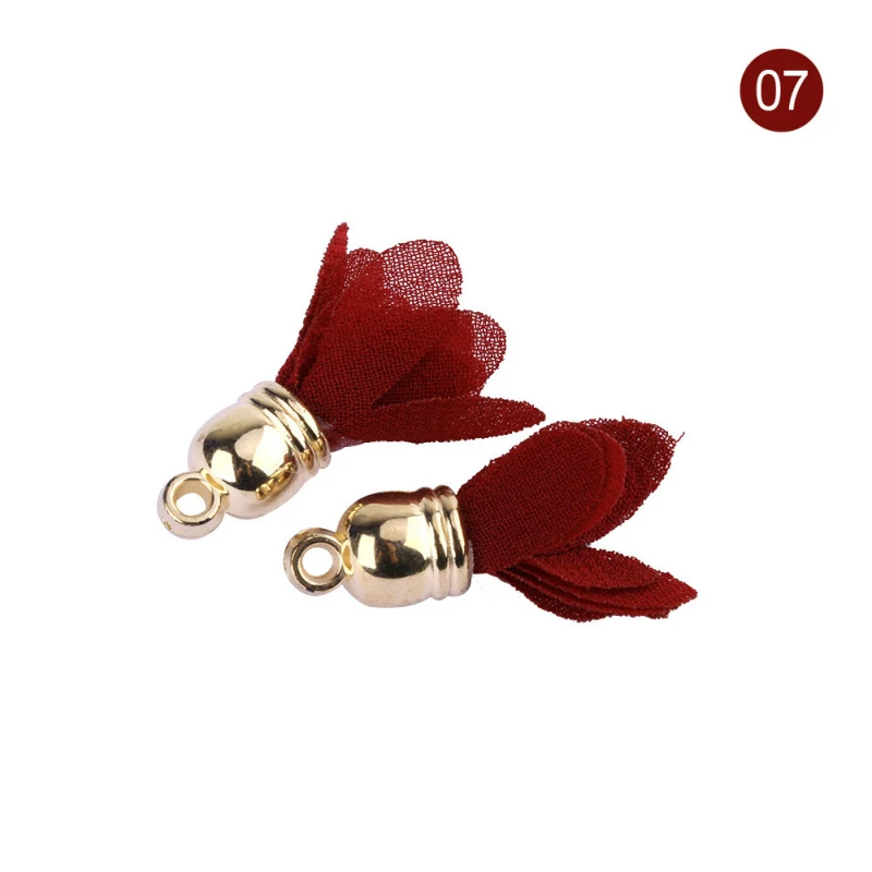 Wine red 10 шт. мини металлическая Кепка цветок Кисточки для ювелирные изделия в стиле "Бохо" Сделай сам ремесла поставки браслет ожерелье серьги Поиск Аксессуары - Цвет: Wine red