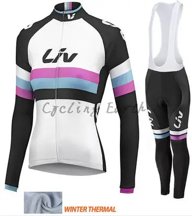 LIV женский зимний термальный флисовый костюм для велоспорта Джерси комбинезон