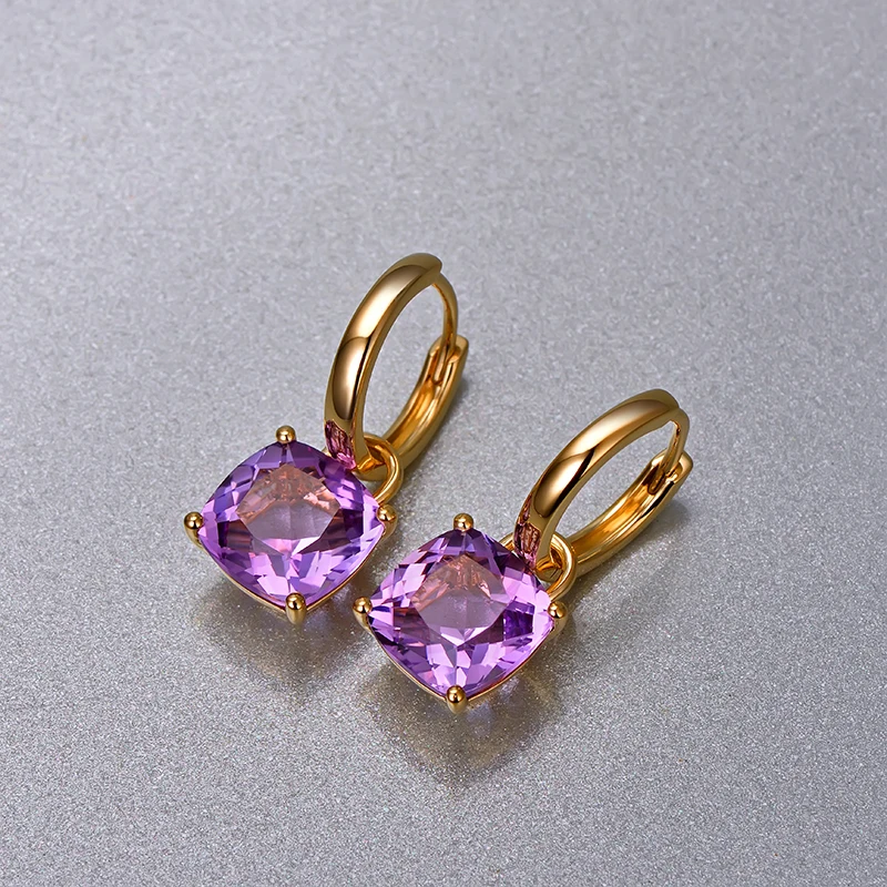 Caimao ювелирные изделия романтическое 14 К золото 5.80ct Помолвочное кольцо с аметистом висячие серьги