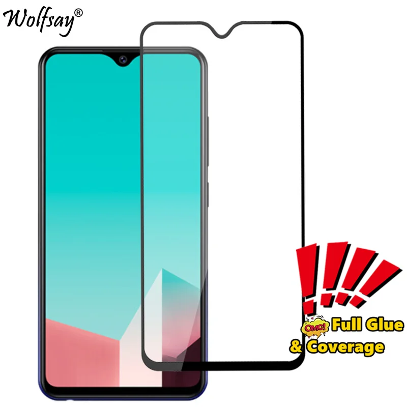 Cubierta completa de vidrio templado para Samsung Galaxy M20, Protector de pantalla, pegamento completo, vidrio de seguridad para Samsung M20, vidrio para tel&eacute;fono M205F/DS-0
