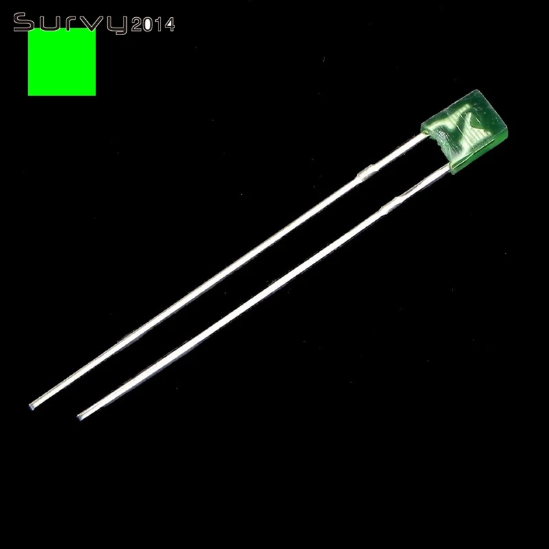 Green 2x3x4mm 50 шт. 2x3x4 мм/2x5x7 мм прозрачный/рассеянный прямоугольный красный/зеленый/желтый/синий светодиодный светильник - Цвет: Green 2x3x4mm