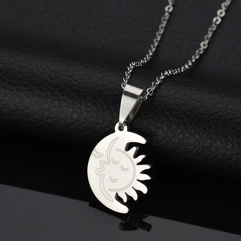 ELSEMODE любовник Луна объятие поцелуй солнце милый кулон может выгравировать имя