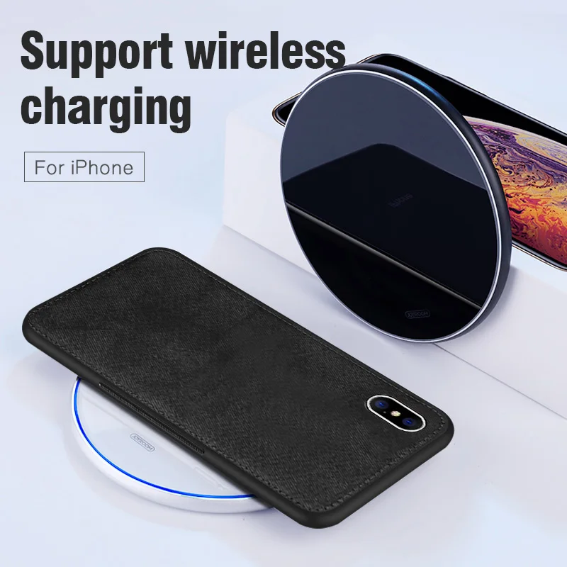 Магнитный тканевый чехол IIOZO для iPhone 7, 8 Plus, 6, 6 s, XS Max, XR, X, ультра-тонкий тканевый чехол, мягкий силиконовый чехол для телефона s, чехол