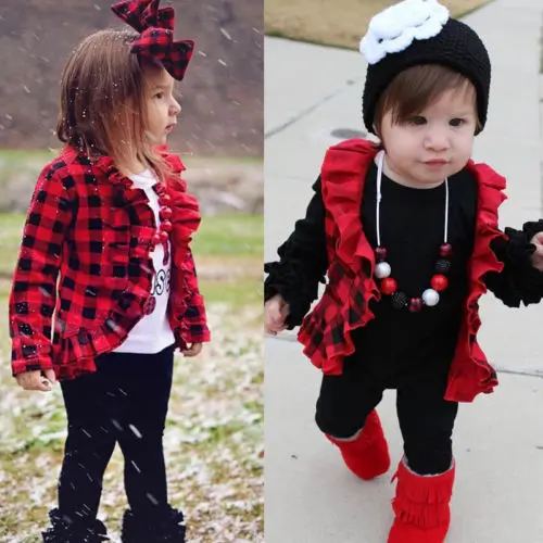 Детское весеннее пальто Pudcoco для маленьких девочек клетчатые топы с рюшами и