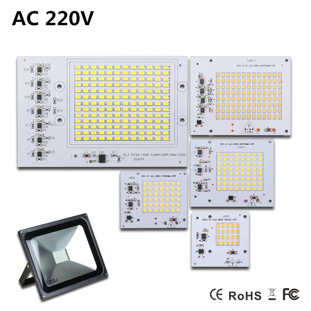 Светодиодная лампа бобы AC220V 36В светодиодные лампы SMD Smart IC 20 Вт 30 50 90 220 в открытый
