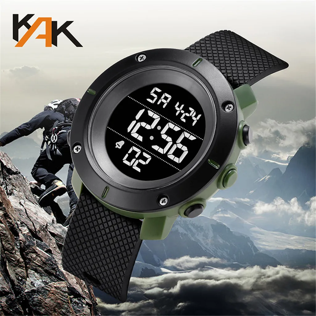 Часы наручные KAK Мужские Цифровые брендовые водонепроницаемые спортивные модные
