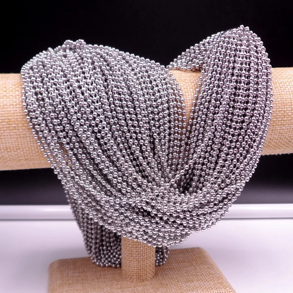 GNAYY 10 метров в партии шариковые цепочки из нержавеющей стали 1 5 мм/2 0 4 мм/3 мм/4 мм