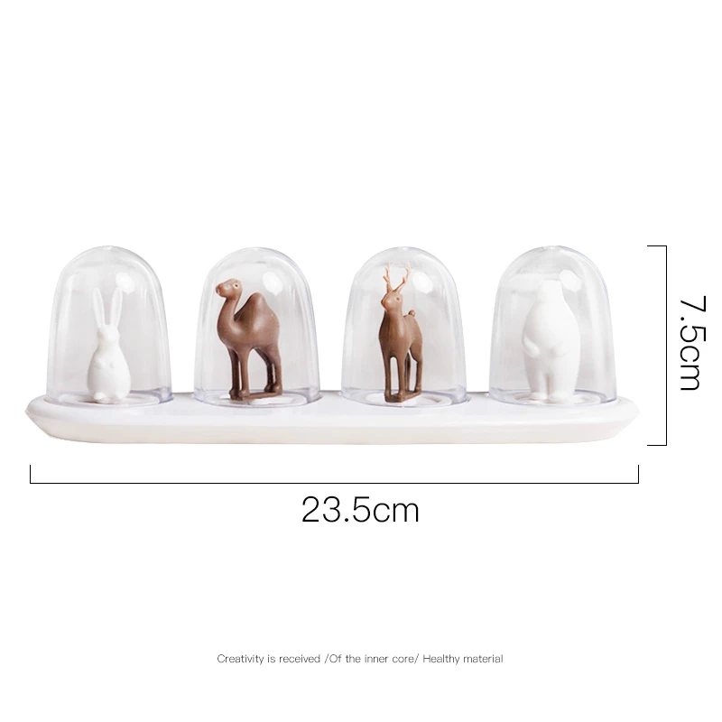 Animal Models Милые животные растения пластиковые стойки для специй соль и перец шейкер баночки костюм барбекю Salero Kruidenrek Porta Condimentos набор коробок - Цвет: Animal Models