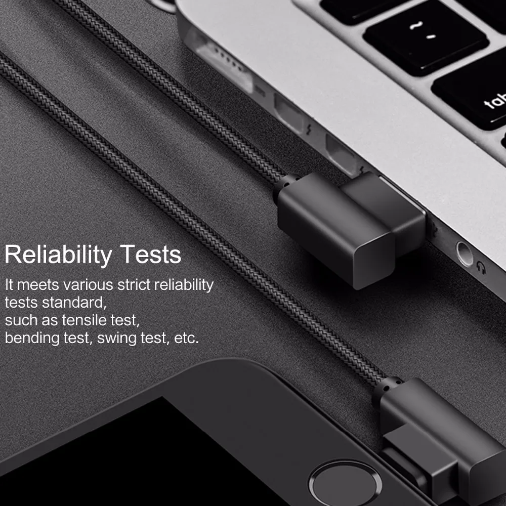 Usb-кабель ROCK 90 градусов для iPhone 5 6 s 7 8 X кабель быстрой зарядки iPad зарядный USB L тип