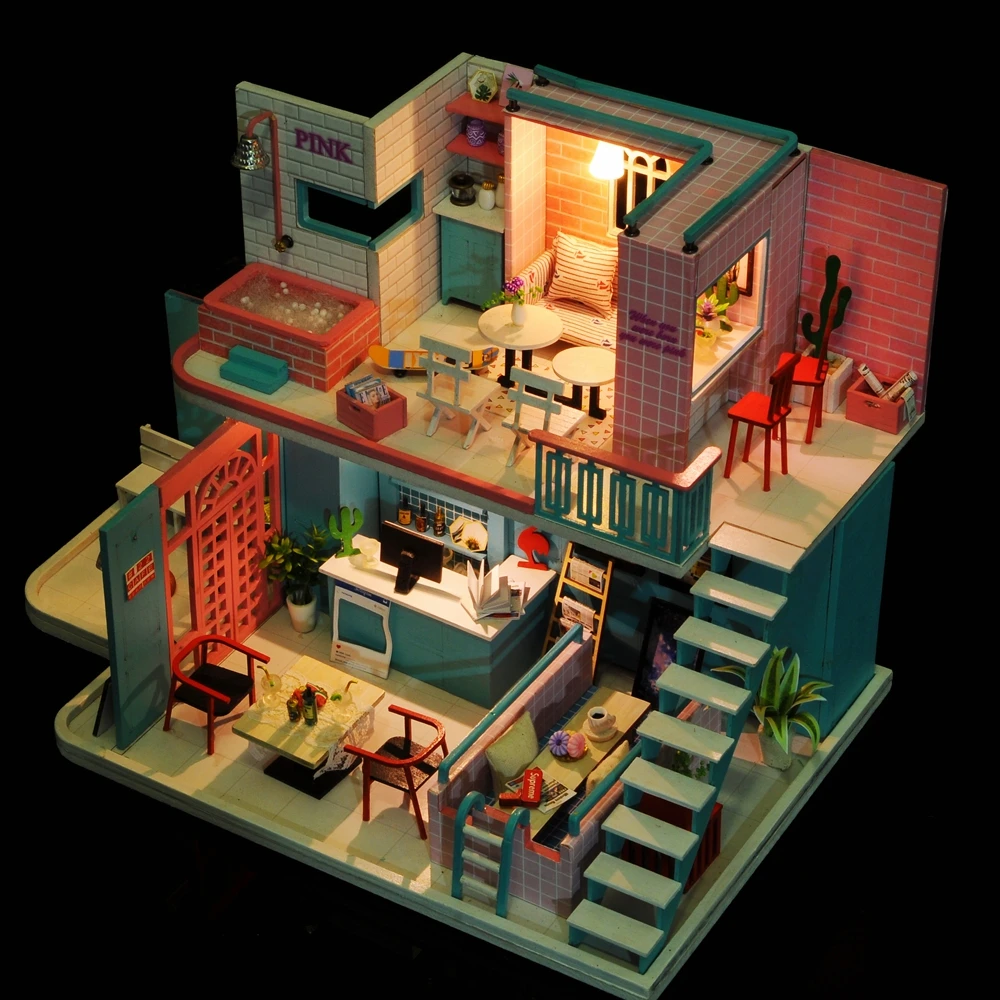 Кукольный домик сделай сам деревянный миниатюрный 3D кукольный миниатюрная