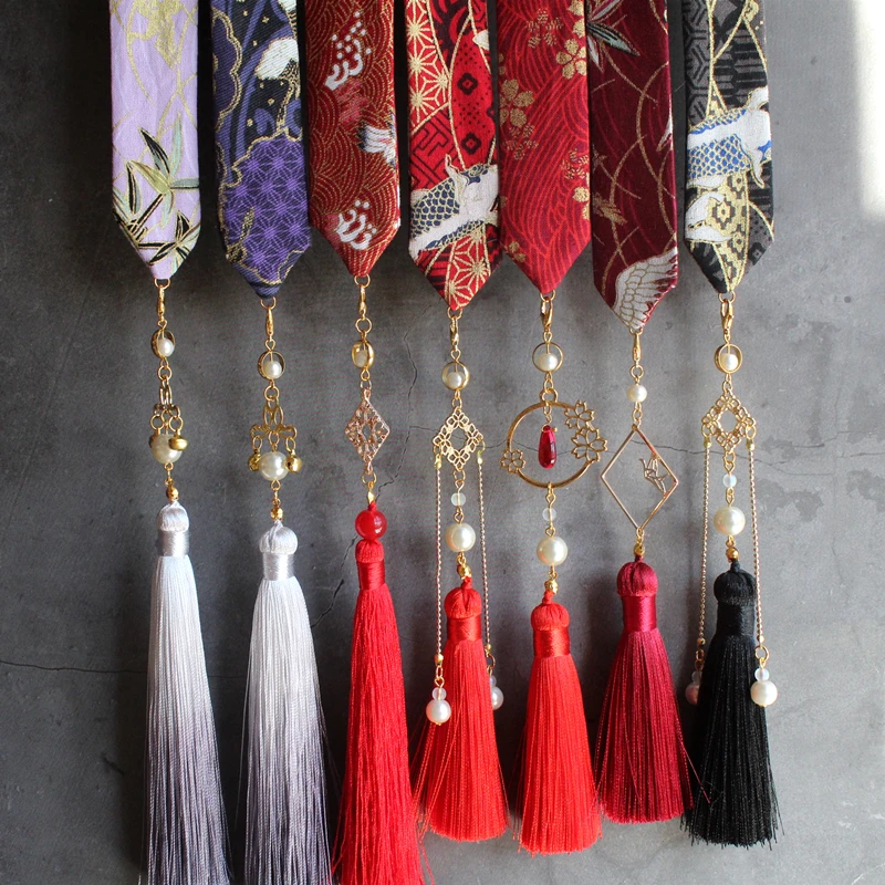 Наденьте на лоб ленту для волос hanfu tassel горячее тиснение парча Карп съемная бахрома кран шины аксессуары для волос