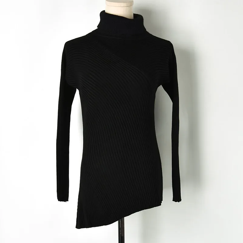 Новинка 2018 Зимний вязаный норковый кашемировый свитер с высоким воротом Женский