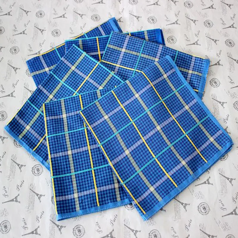

Mens Handkerchief Cotton Plaid Pocket towel 5Pcs/Lot 40CM