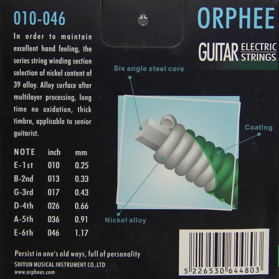 Аксессуары для гитары Orphee DE-3X 010-046 Электрогитары струны нить из никелевого сплава