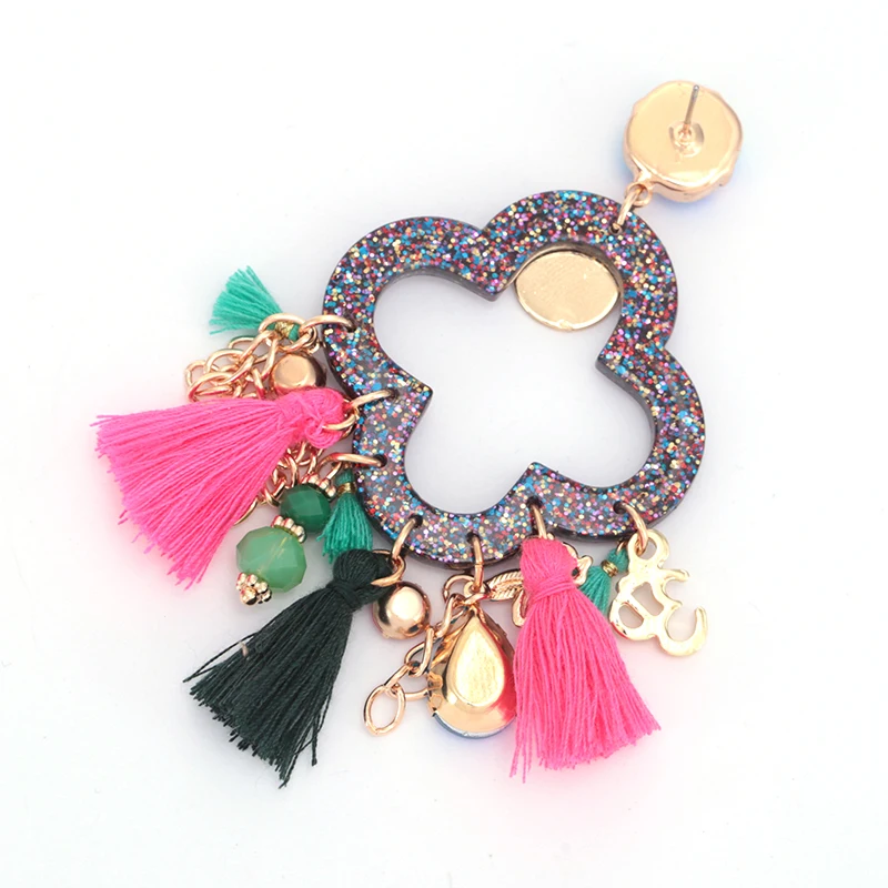Sehuoran Brincos серьги с кисточками для женщин Полимерные Подвески висячие Boho Oorbellen Crystal