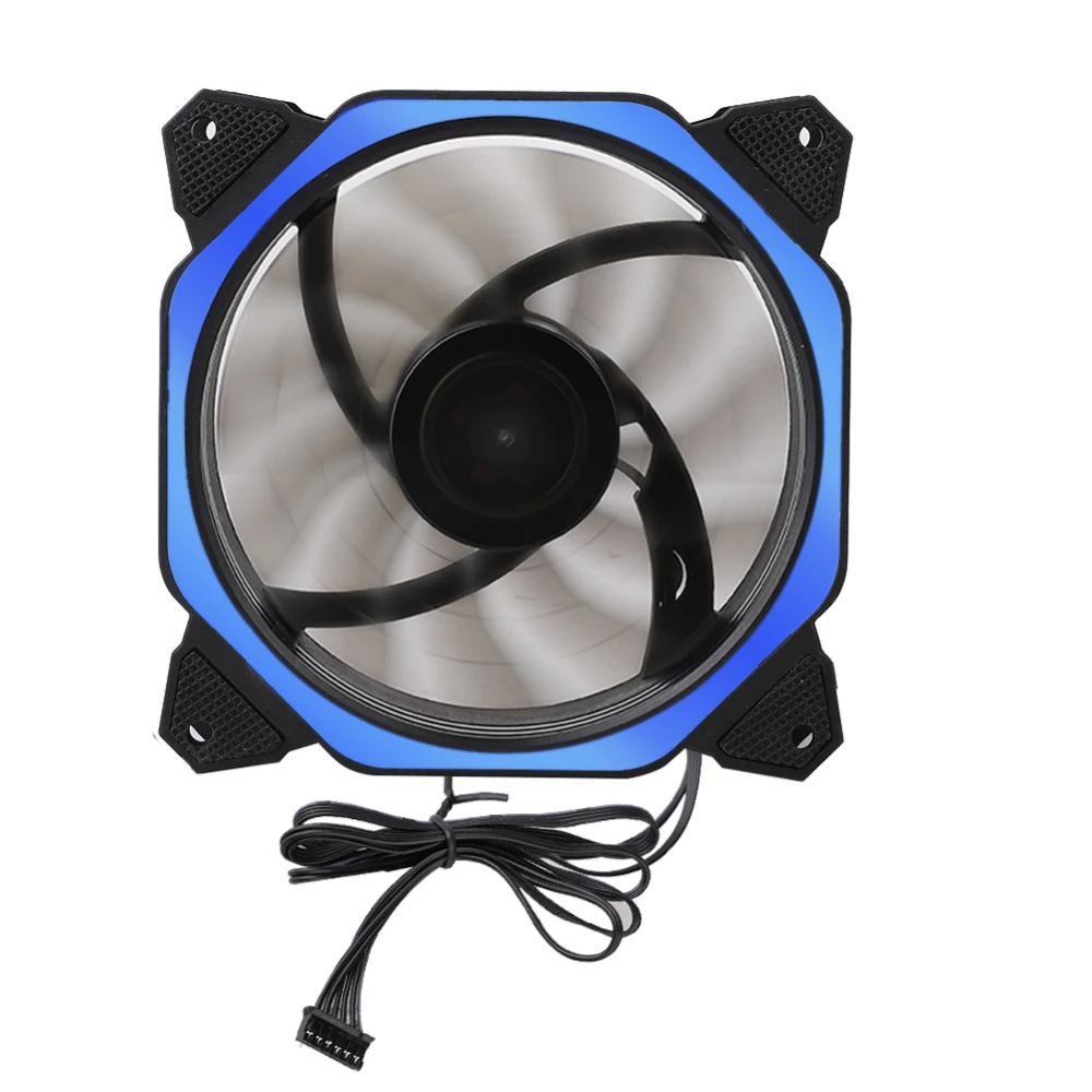 Blue 4 Pin 120 мм компьютер PC Прозрачный чехол Четырехъядерный 4-светодиодный светильник 9-лепестковая Процессор охлаждающий вентилятор(12 см); высокое качество - Blade Color: Blue