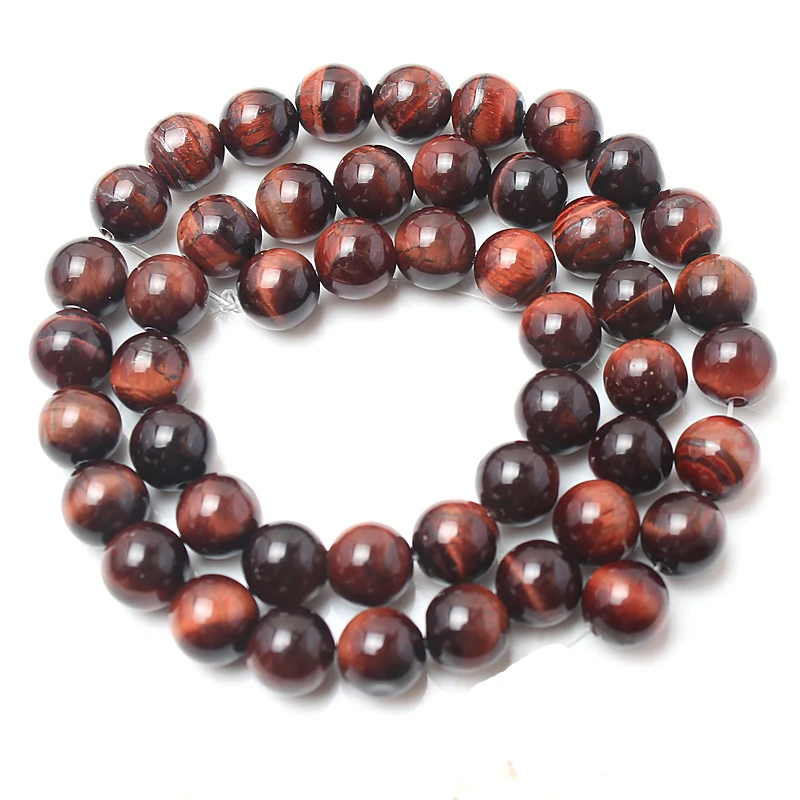 Бусины из натурального камня тигровый глаз круглые каменные бусины для
