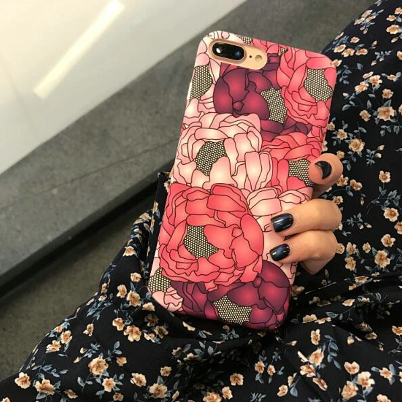 Flowers Phone Case For iPhone 7 8 plus 6 6S Coque Funda Plastic Hard iphone 7Plus Back Cover |