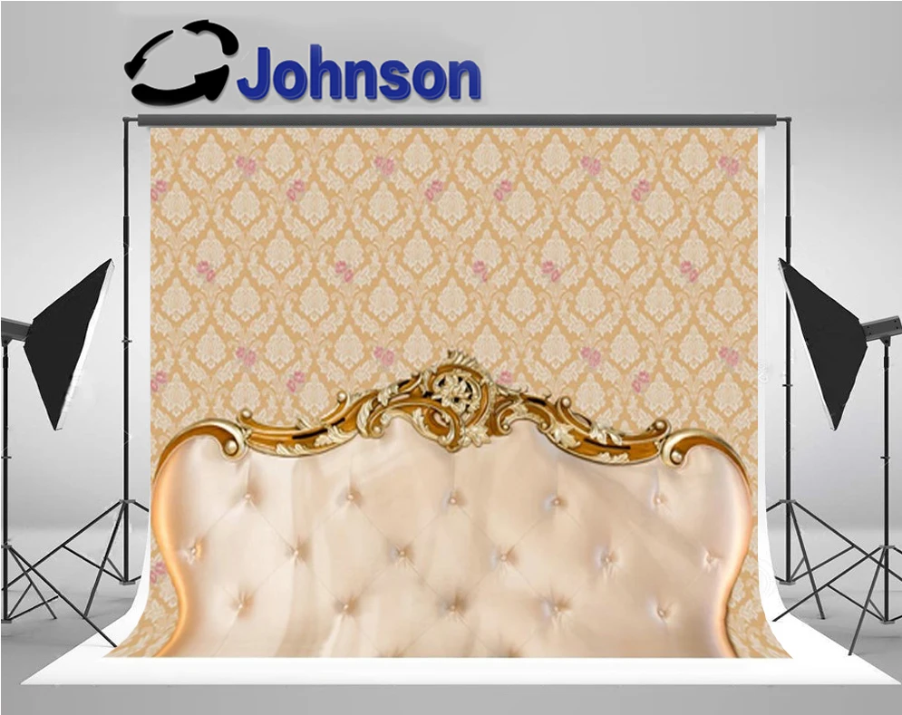 metal tufted bed headboard flower room photography backgrounds Vinyl cloth High quality Computer print wall photo backdrop | Электроника