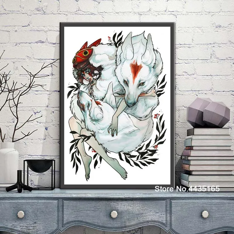 Постеры и принты принцесса Mononoke студия Ghibli Горячая Анимация плакат настенные