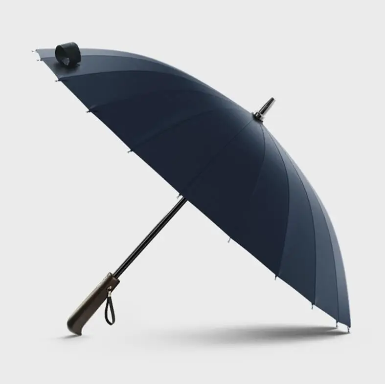 Длинный деревянный зонтик с оправой из стекловолокна лидер продаж от дождя 24K