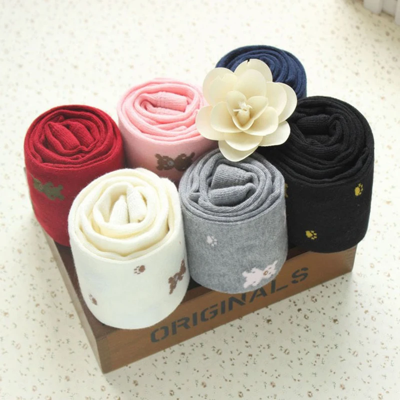 Высококачественные детские колготки для девочек хлопковые с милым мультяшным