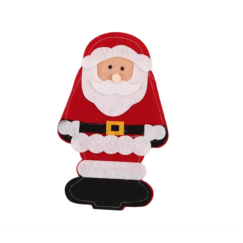 Столовые приборы Санта Клауса вилка ложка нож посуда карманная сумка держатель