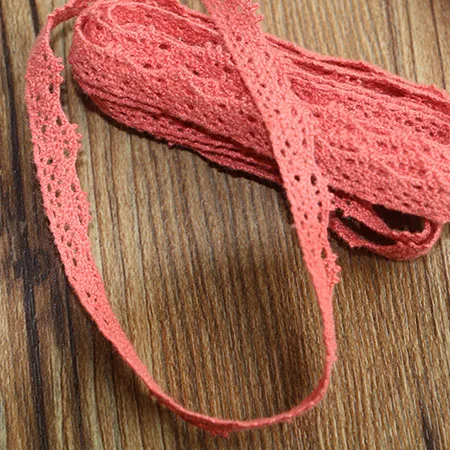 1cm Dusty Rose 10 ярдов Diy аксессуары для одежды белые бежевые хлопковые кружева ленты ручной работы хлопок кружева планки свадебное украшение для альбома - Цвет: 1cm Dusty Rose