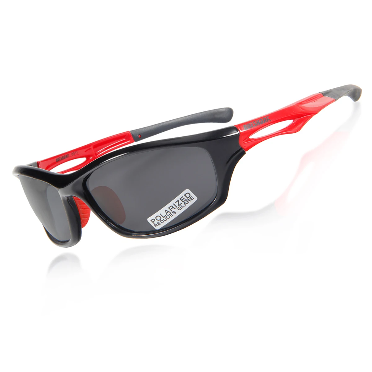 Red Black QUESHARK небьющиеся TR90 Untralight рамки HD поляризованные солнцезащитные очки для рыбалки очки для мужчин и женщин Пешие прогулки бег гольф - Цвет: Red Black