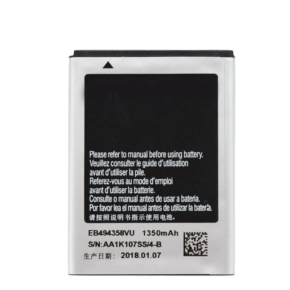 60 шт. аккумуляторы OEM EB494358VU для Samsung Galaxy Ace S5830 S5660 S7250D S5670 i569 I579 GT S6102 S6818 S5839i AAAA +
