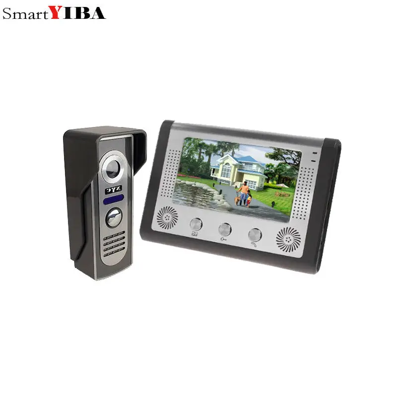 

7-дюймовый видеодомофон SmartYIBA, дверной звонок, домофон, комплект с 1 камерой, 1 монитором, ночным видением