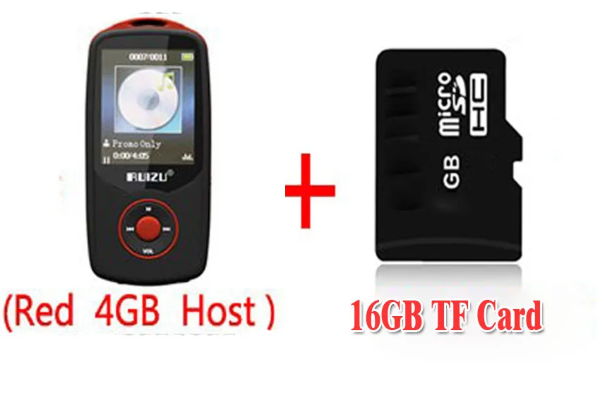 Спортивный MP3-плеер ruidu X06 с Bluetooth и экраном 1,8 дюймов, плеер 100 часов, высокое качество, рекордер без потерь, FM - Цвет: REDwith16GBTFcard