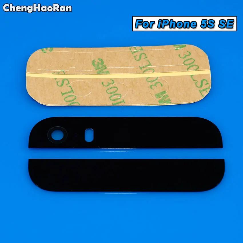 For i5S SE--black ChengHaoRan задняя камера стеклянный объектив для iPhone 8 7 6s 6 plus 5 5S SE X XR XS Max крышка объектива камеры с наклейкой - Цвет: For i5S SE--black