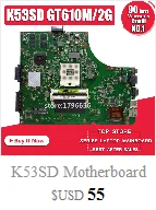 K52F материнских плат REV: 2,2 HM55 DDR3 для ASUS K52 X52F A52F P52F Материнская плата ноутбука K52F материнская плата K52F Материнская плата Тест ОК