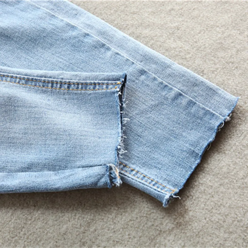 2017 Light Blue Hole Denim Maternity Jeans Pants for Pregnant Women Matenrity Clothes Pregnancy Belly Pencil Trousers Embarazad |