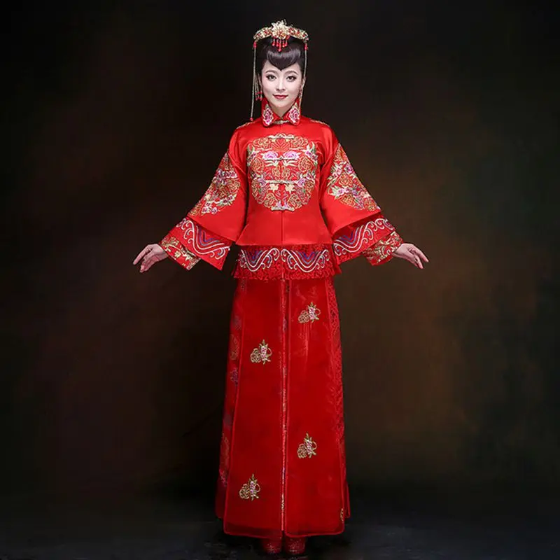 Китайский женский стиль Qipao Восточное искусственное атласное платье-Ципао с
