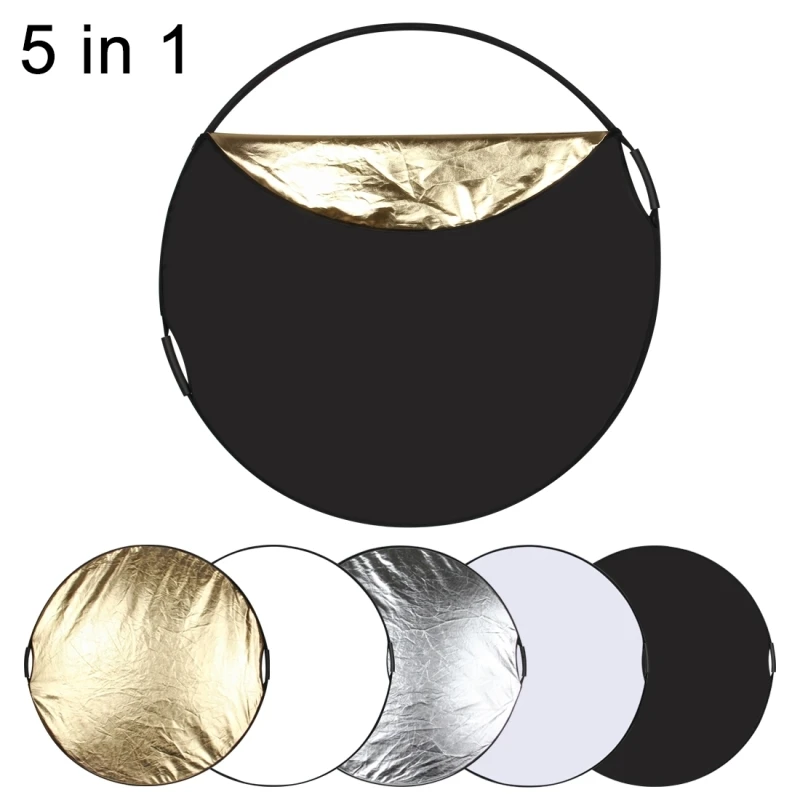 

PULUZ 110cm 5 in 1 (Silver / Translucent / Gold / White / Black) Folding Photo Studio Reflector Board