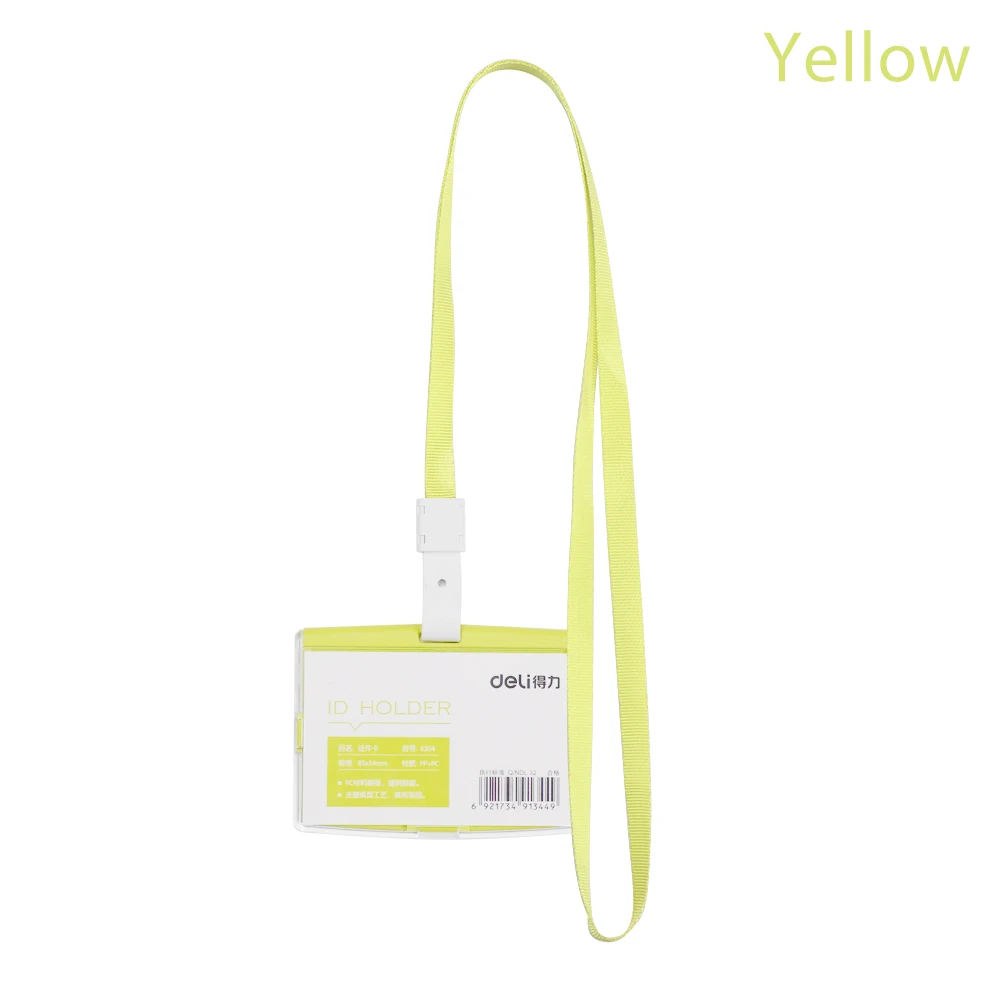 2-Yellow Модный чехол для удостоверения личности, удостоверения личности, рабочий держатель для карт s с веревкой, пластиковый держатель для карт, Прямая поставка - Цвет: 2-Yellow