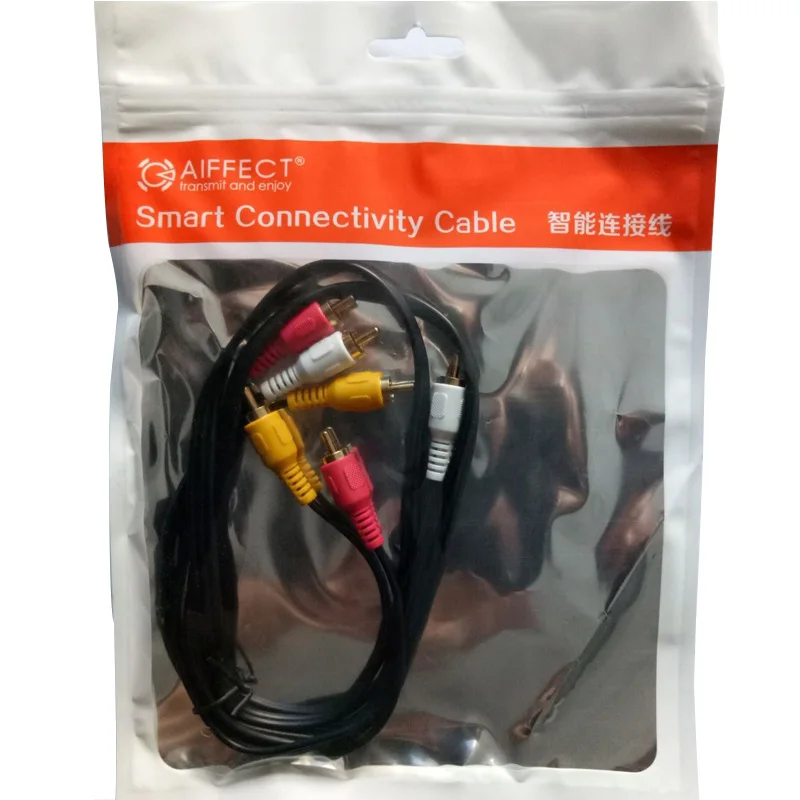 AIFFECT 1 м высокое качество 3 RCA кабель Папа-папа DVD Аудио Видео ТВ АВ позолоченный |