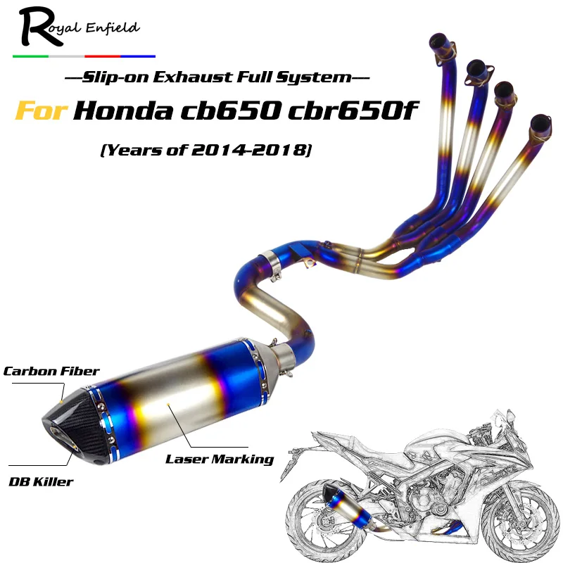 Глушитель выхлопной системы для мотоцикла CBR650f глушитель трубы Honda CBR650F CBR650 2014 2018