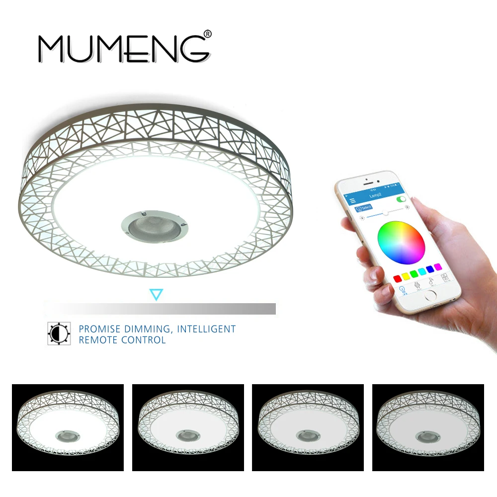 Светодиодный потолочный светильник Elinkume RGB 36 Вт с регулируемой яркостью яркая Праздничная лампа Bluetooth