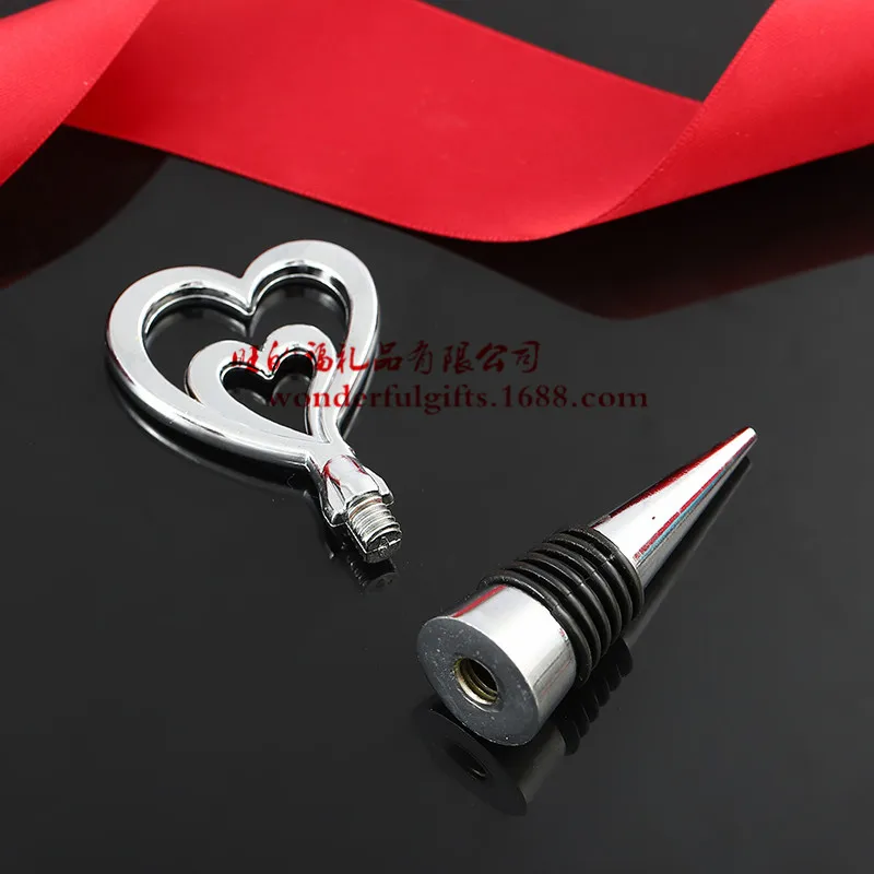 

Free Shipping love theme zinc alloy double heart wine stopper party souvenir 100pcs/lot Tableware, Dinnerware, Dinnerware Sets