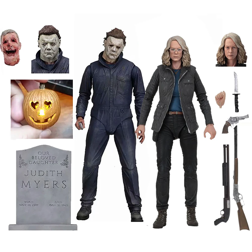 

NECA Хэллоуин Ultimate Laurie Strode Майкл Майерс Тыква светодиодный светильник кой ПВХ экшн-фигурка игрушка