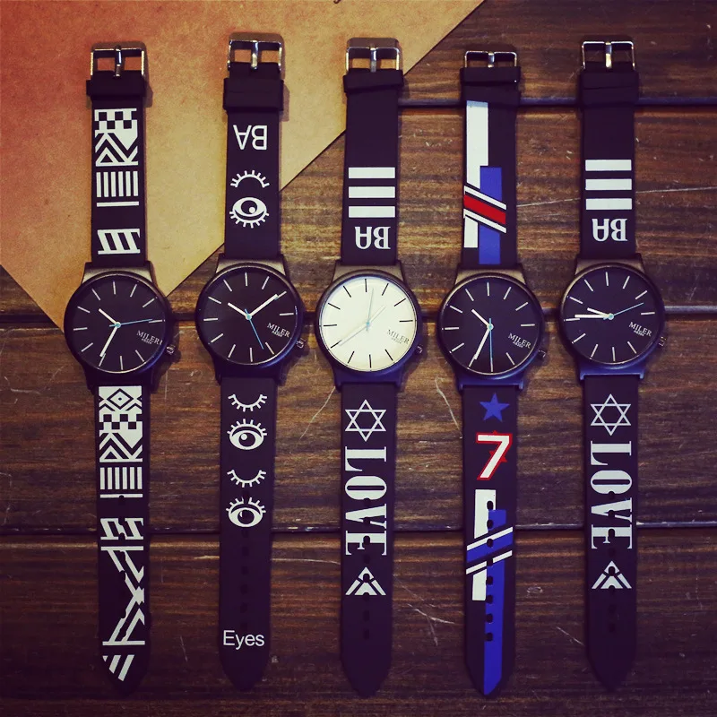 2016 Корейской версии Большой циферблат Часы Особенности Минималистский Шаблон