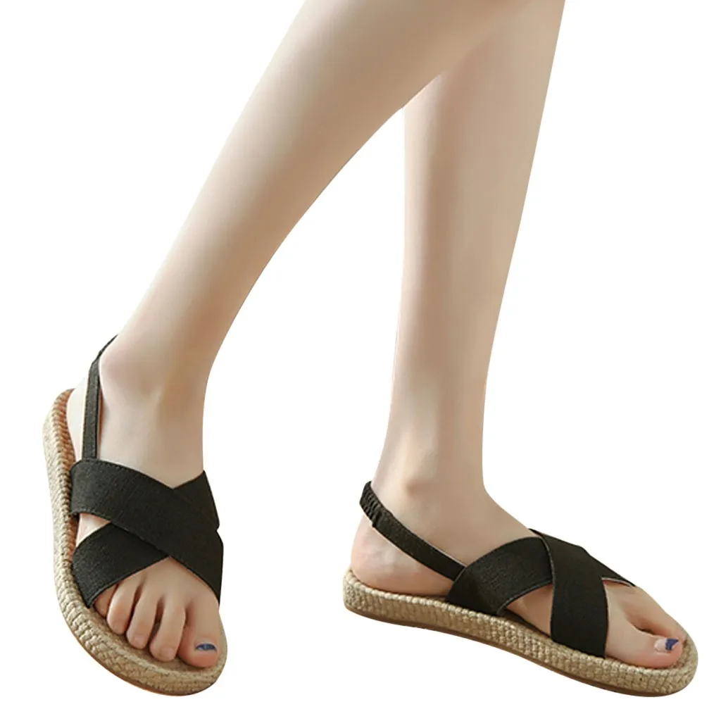Сандалии SAGACE женские с открытым носком богемный комплект на плоской подошве