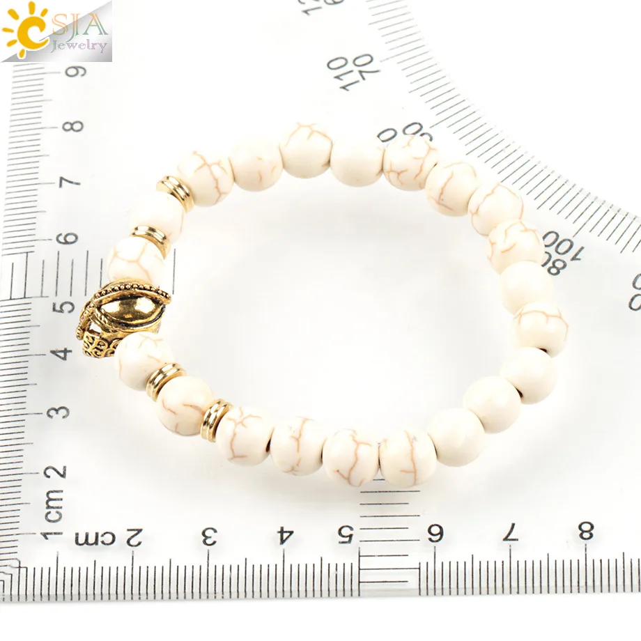 Женский браслет-амулет CSJA в европейском стиле с искусственным камнем античном