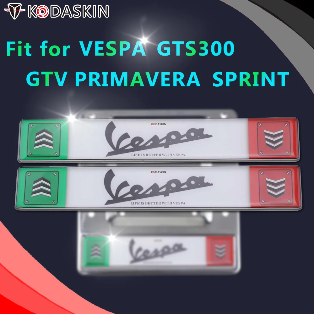 Держатель номерного знака KODASKIN рамка наклейка для VESPA GTS300 GTV PRIMAVERA SPRINT|Номерной