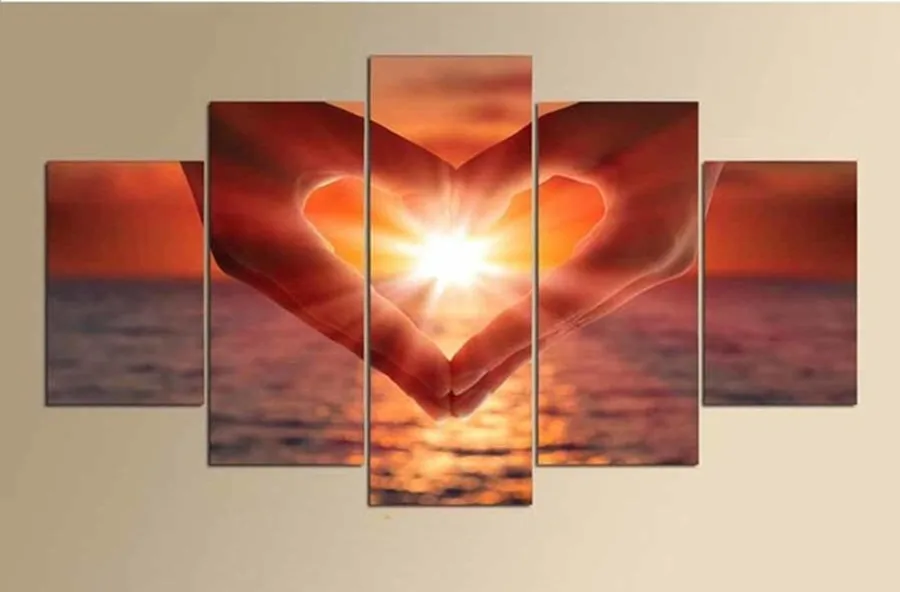 

Hand heart & love pattern 5 pcs/set Diamond Embroidery 5D DIY Diamond Painting Mosaic Rhinestone Cross Stitch Decoration