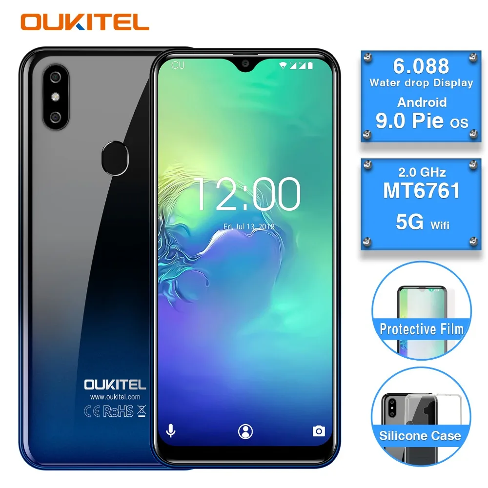 OUKITEL C15 Pro 2 ГБ 16 Android 9 0 мобильный телефон MT6761 отпечаток пальца Лицо ID 4 г LTE смартфон